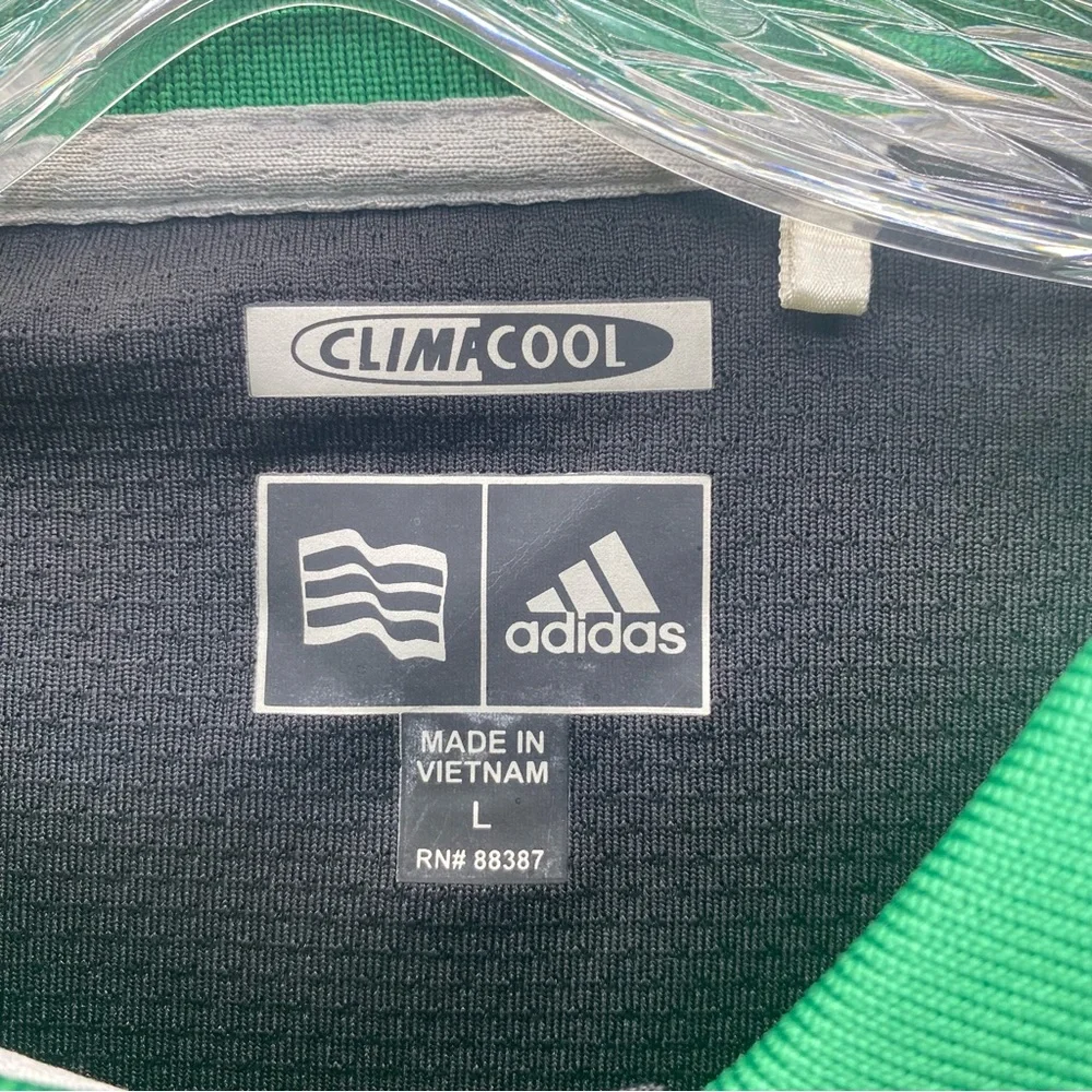 Adidas Clima Cool Mens Large Green White Golf Polo Faldo Golf Institute Marriott